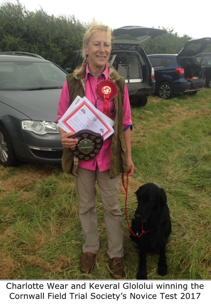 Charlotte Wear and Keveral Glololui winning the Cornwall Field Trial society’s Novice Test 2017.jpg